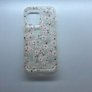 White flower vine clear phone case Apple 13 pro max